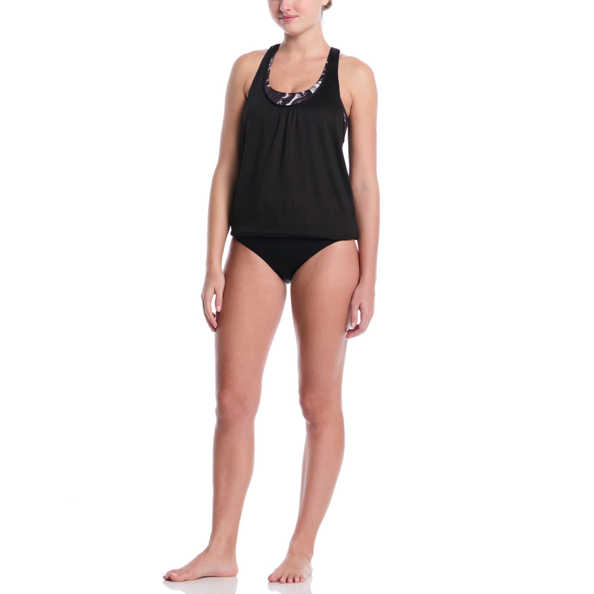 Nike Women's Layered Brushstroke All Over Print Tankini