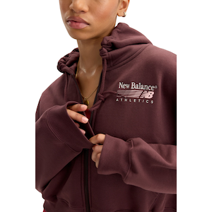 New Balance Women's Trackside Fleece Full Zip Athletic Hoodie