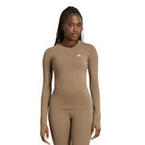 adidas Women's Power Essentials Compression Long Sleeve Workout Shirt Front_Flat