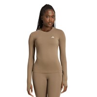 adidas Women's Power Essentials Compression Long Sleeve Workout Shirt Front_Flat