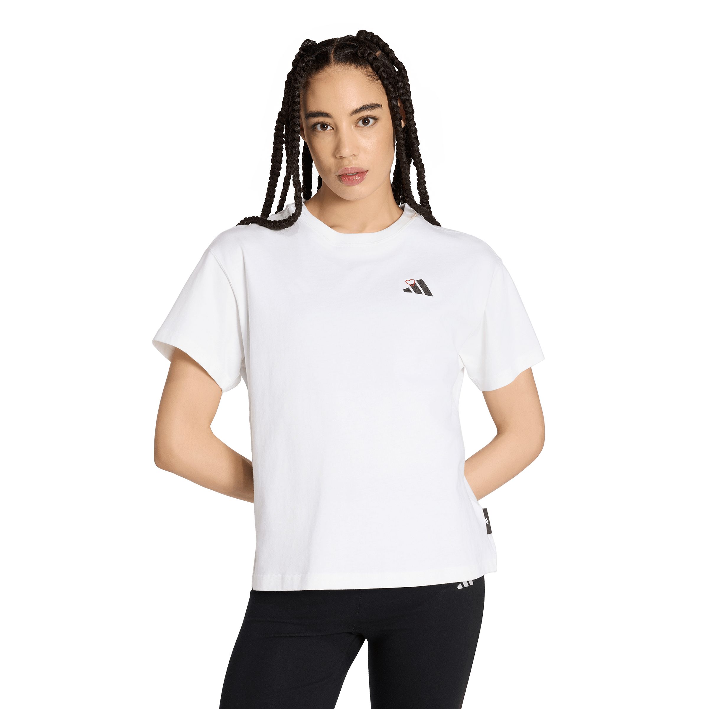 adidas Women's Sportswear Heart Graphic Oversized T-Shirt