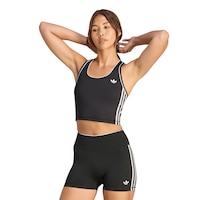 adidas Originals Women's Sport 3-stripe Crop Tank Top Front_Flat