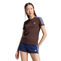 adidas Originals Women's 3-stripes Cotton Athletic T-shirt Front_Angled_Left