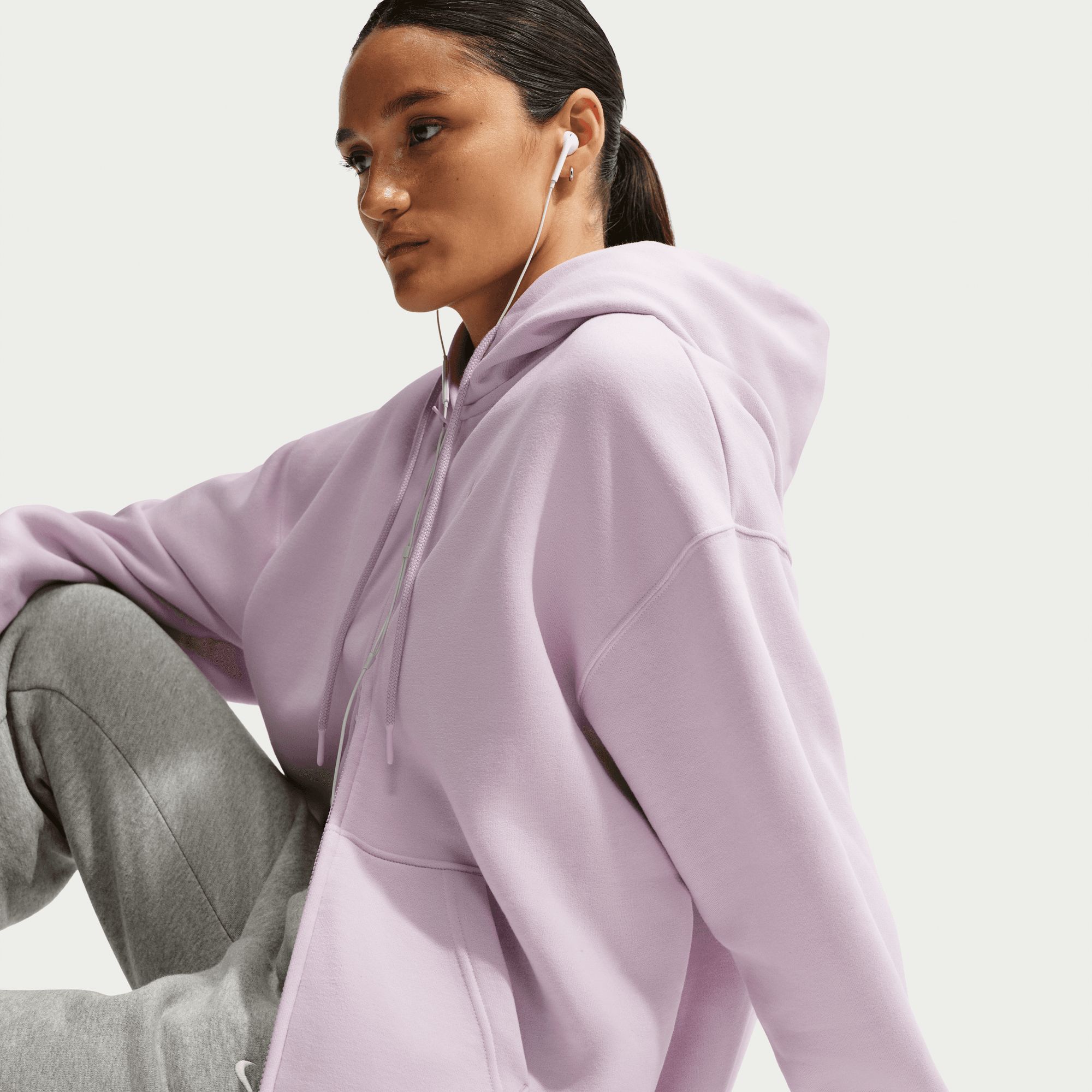 Nike Women's Studio Full Zip Oversized Fleece Hoodie