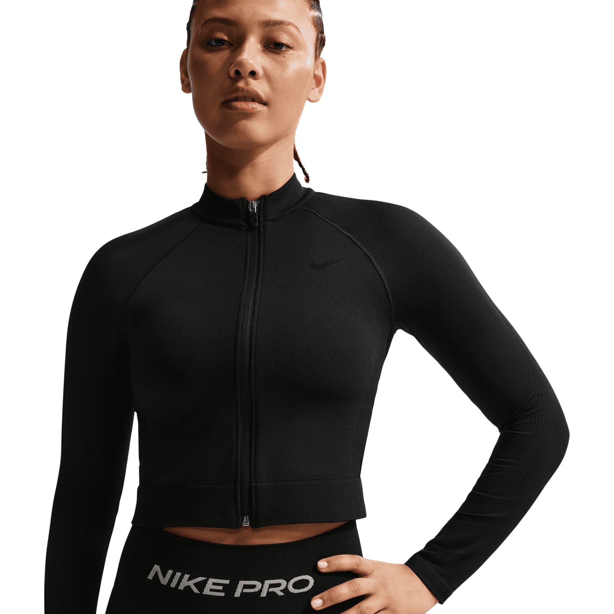 Nike Women's Pro Dri-fit Full Zip Long Sleeve Workout Top