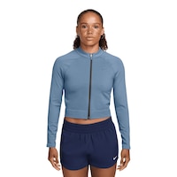 Nike Women's Pro Dri-fit Full Zip Long Sleeve Workout Top