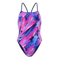 Speedo Women's Turnback Printed One Piece Swimsuit Front_Flat