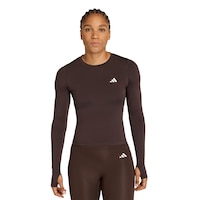 adidas Women's PWR Essentials Contour Long Sleeve Shirt Front_Flat