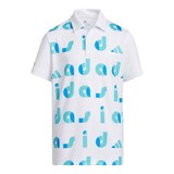 adidas Golf Boy's Graphic Primegreen Short Sleeve Polo T Shirt, Regular Fit Front_Flat