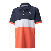 PUMA Golf Boy's CLOUDSPUN Highway Short Sleeve Polo T Shirt Front_Angled_Left