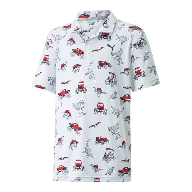 PUMA Golf Boy's CLOUDSPUN Dino Mite Short Sleeve Polo T Shirt