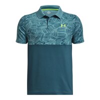 Under Armour Boys' Jr Performance Palm Sketch Polo Front_Flat