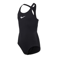 Nike Girls' Essential Racerback One Piece Swimsuit Front_Angled_Left