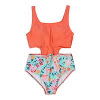 Mandarine Girls' Kauai Island Open Side One Piece Swimsuit Front_Flat