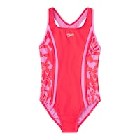 Speedo Girls' Print Spliced One Piece Swimsuit Front_Flat