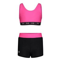 Under Armour Girls' Swim Solid Shorts Set Front_Flat