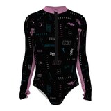Nike Girl's Logo Toss Long Sleeve One Piece Front_Flat