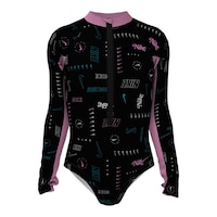 Nike Girl's Logo Toss Long Sleeve One Piece Front_Flat