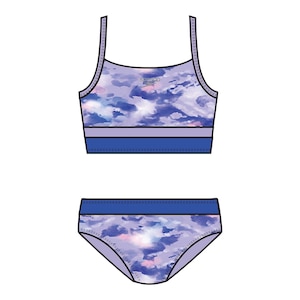 Speedo Girls' Print Blocked Two Piece Bikini Set