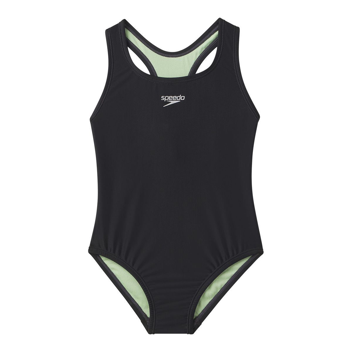 SportChek has Speedo Girls' Solid Racerback One Piece Swimsuit