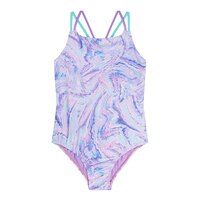Speedo Girls' Print Strappy One Piece Front_Flat