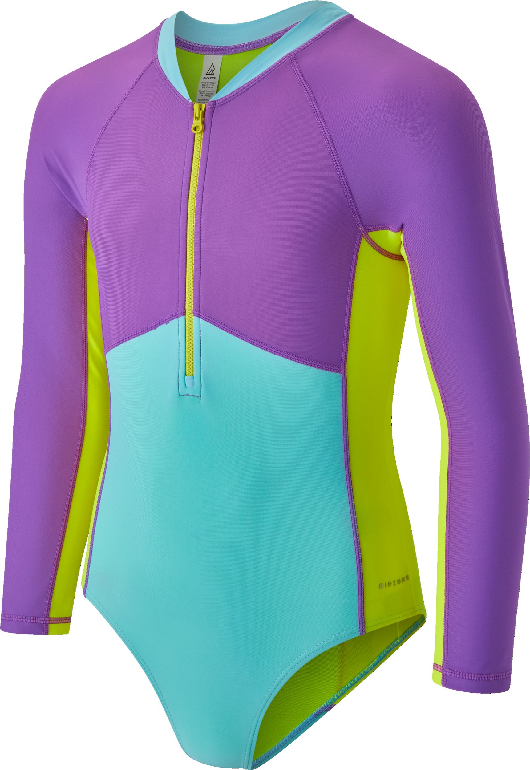 Ripzone Girls' Reflection One Piece Long Sleeve Rashguard