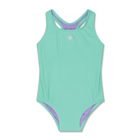 Speedo Girls' Solid Racerback One Piece Swimsuit Front_Flat
