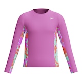 Speedo Girls' Long Sleeve Printed Rashguard Front_Flat