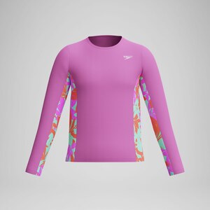 Speedo Girls' Long Sleeve Printed Rashguard
