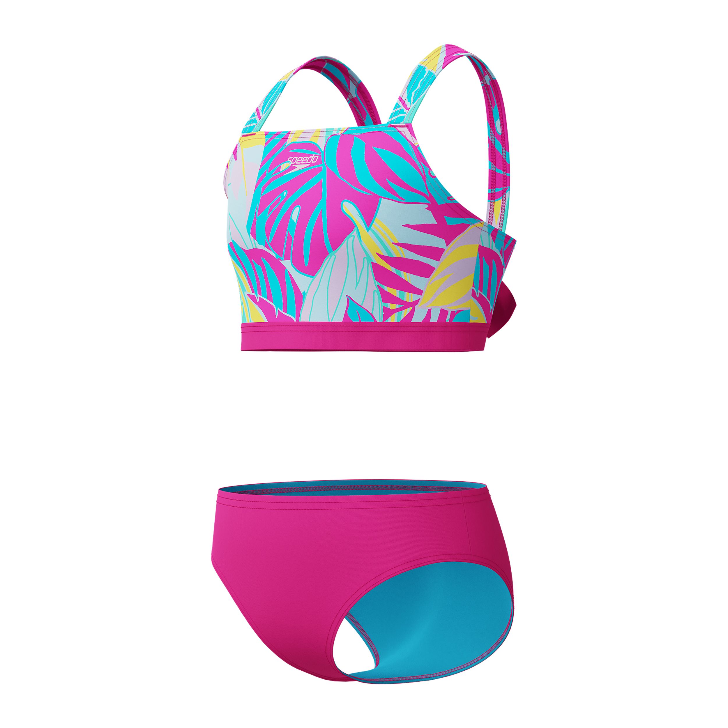 Speedo Girls' Printed Tie Two Piece Bikini