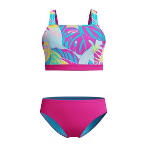 Speedo Girls' Printed Tie Two Piece Bikini