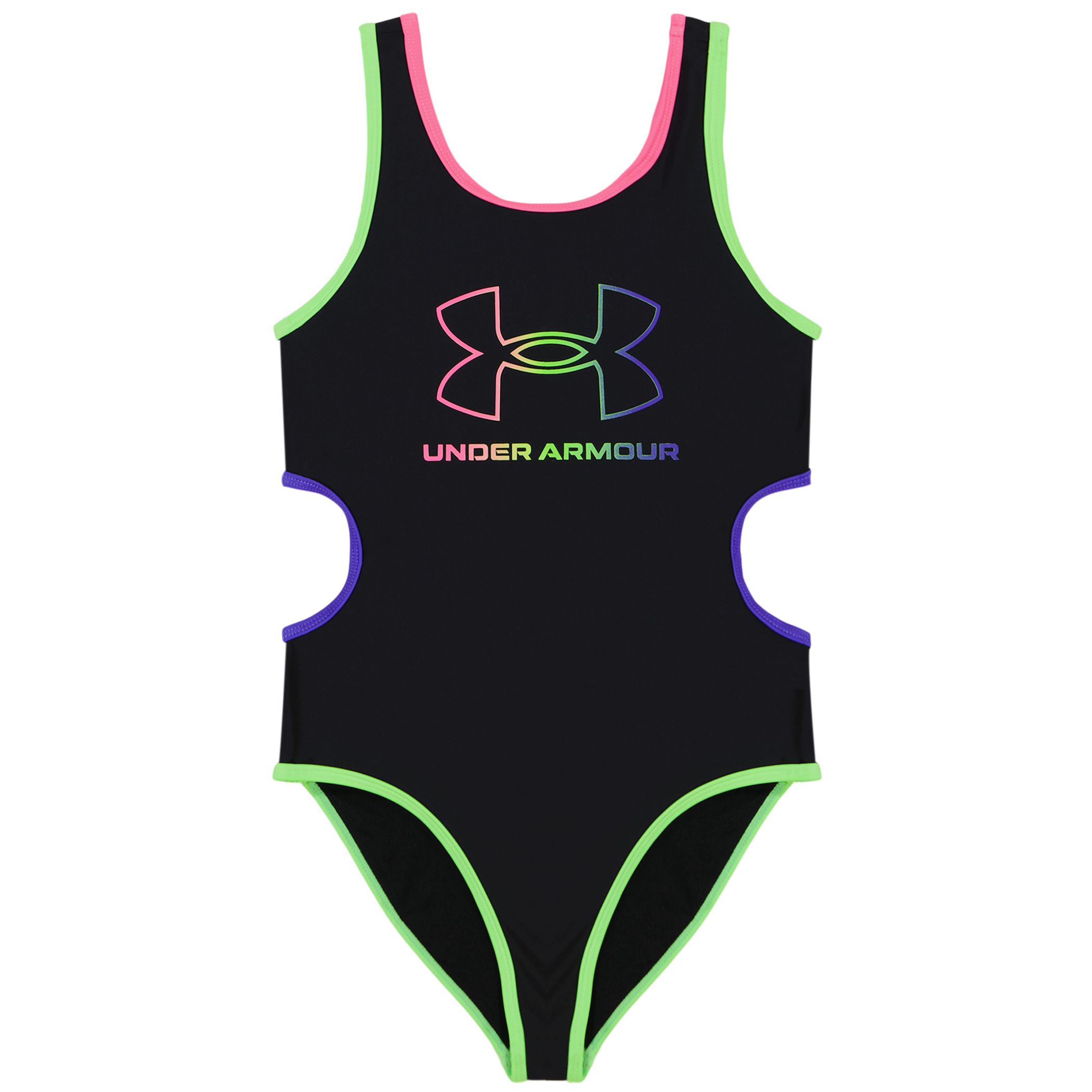 Under Armour Girls' Cutout Gradient Logo One Piece Swimsuit