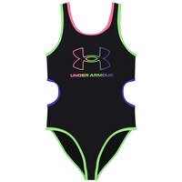 Under Armour Girls' Cutout Gradient Logo One Piece Swimsuit Front_Flat