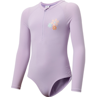 Ripzone Kids' One Piece Long Sleeve Rashguard Front_Angled_Left