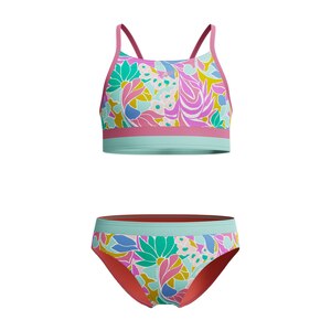SPEEDO Kids' Print Blocked Two Piece Bikini Set with UPF 50+ Sun Protection