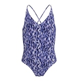 Nike Kids' Wild Print Lace-Up One-Piece Swimsuit Front_Flat