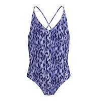 Nike Kids' Wild Print Lace-Up One-Piece Swimsuit Front_Flat