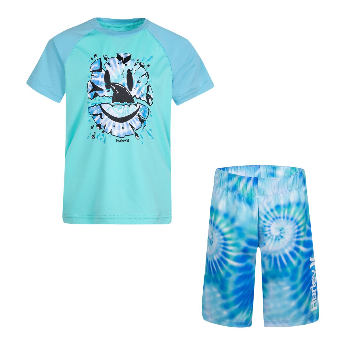 Hurley Boys' Toddler Tie Dye T Shirt And Swim Set