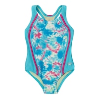 Speedo Toddler Girls' 4-6 Printed Sport Splice 1-Piece Swimsuit Front_Flat