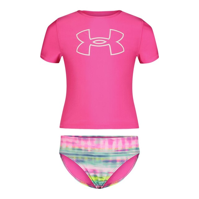 Under Armour Toddler Girls' 24 Stripe Dash Rashguard Set Sportchek