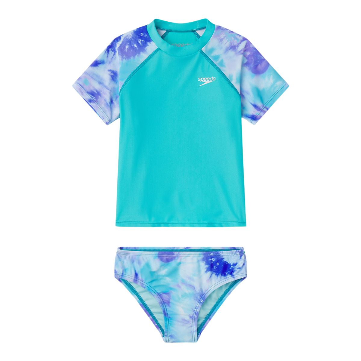 Matching Ruffle-Trim One-Piece Rashguard Swimsuit for Toddler