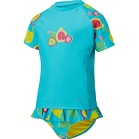 Ripzone Kids' Ruffled Rashguard Set Front_Three_Fourths_Angled_Left