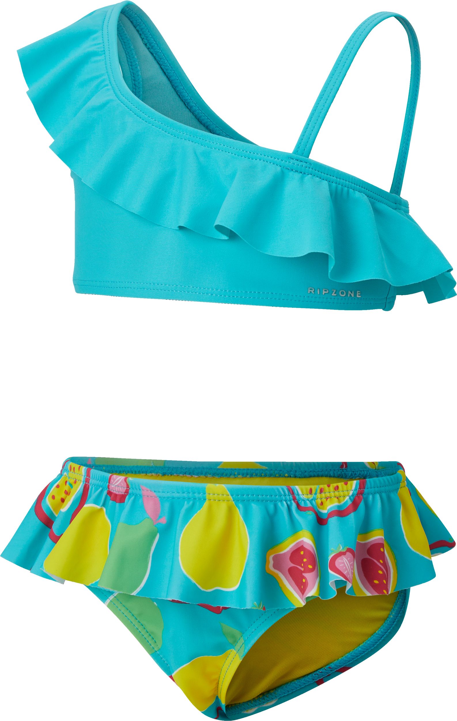 Ripzone Toddler Girls' SL 2-6X One Shoulder Ruffle Two Piece Swim Suit