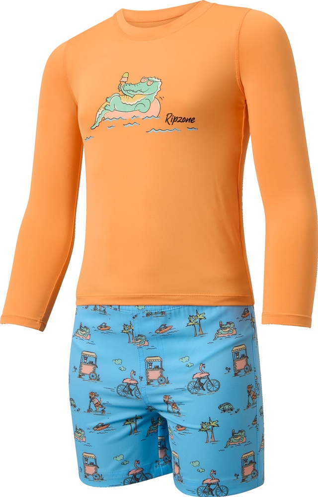 Ripzone Toddler Kids' Cove 2.0 Long Sleeve Rashguard Two Piece Set