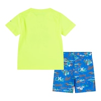 Hurley Boys' T Shirt And Swim Trunk Set Back_Flat