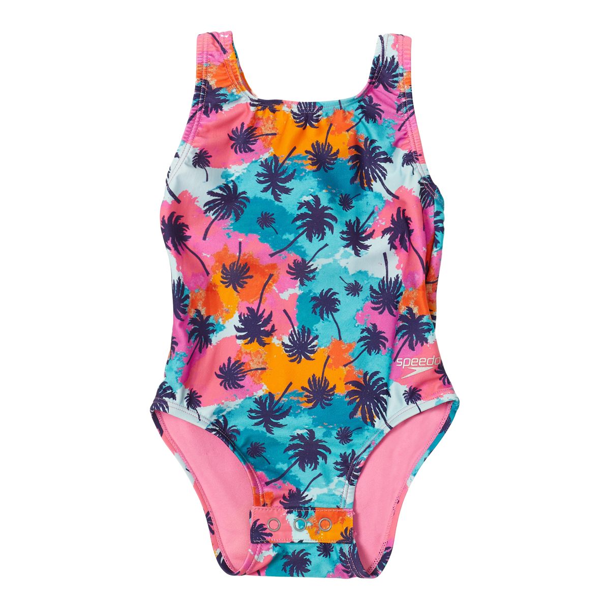 Speedo Infant Girls' 12M-3T Snapsuit One Piece Swimsuit