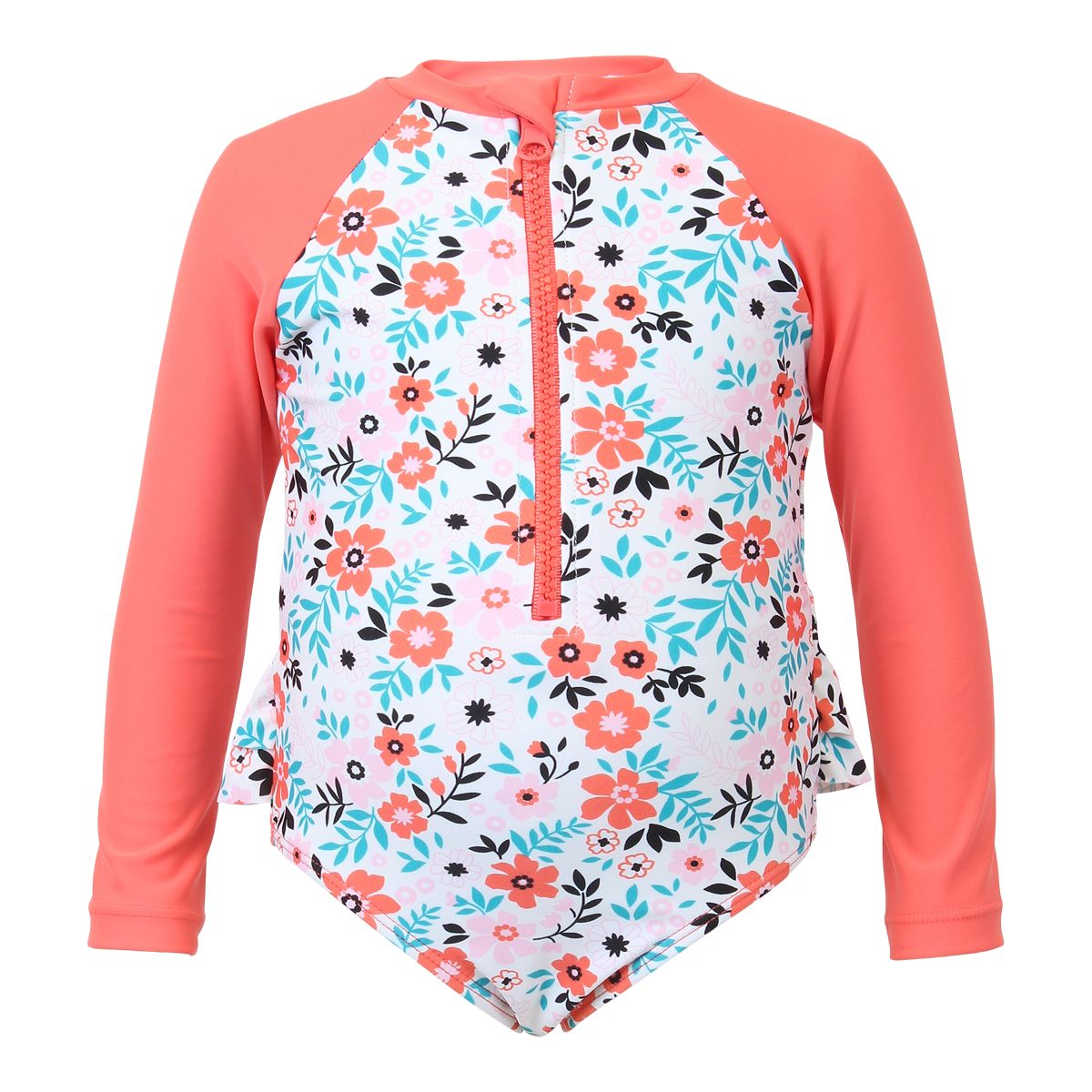 Mandarine Infant Girls' Pretty Long Sleeve 1 Piece Swimsuit Rashguard