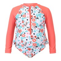 Mandarine Infant Girls' Pretty Long Sleeve 1 Piece Swimsuit Rashguard Front_Flat