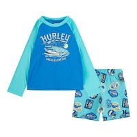Hurley Infant Boys' Travel Patch Long Sleeve Swim Set Front_Flat