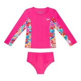 Speedo Infant Girls' 12M-3T Long Sleeve Rashguard Set Front_Flat